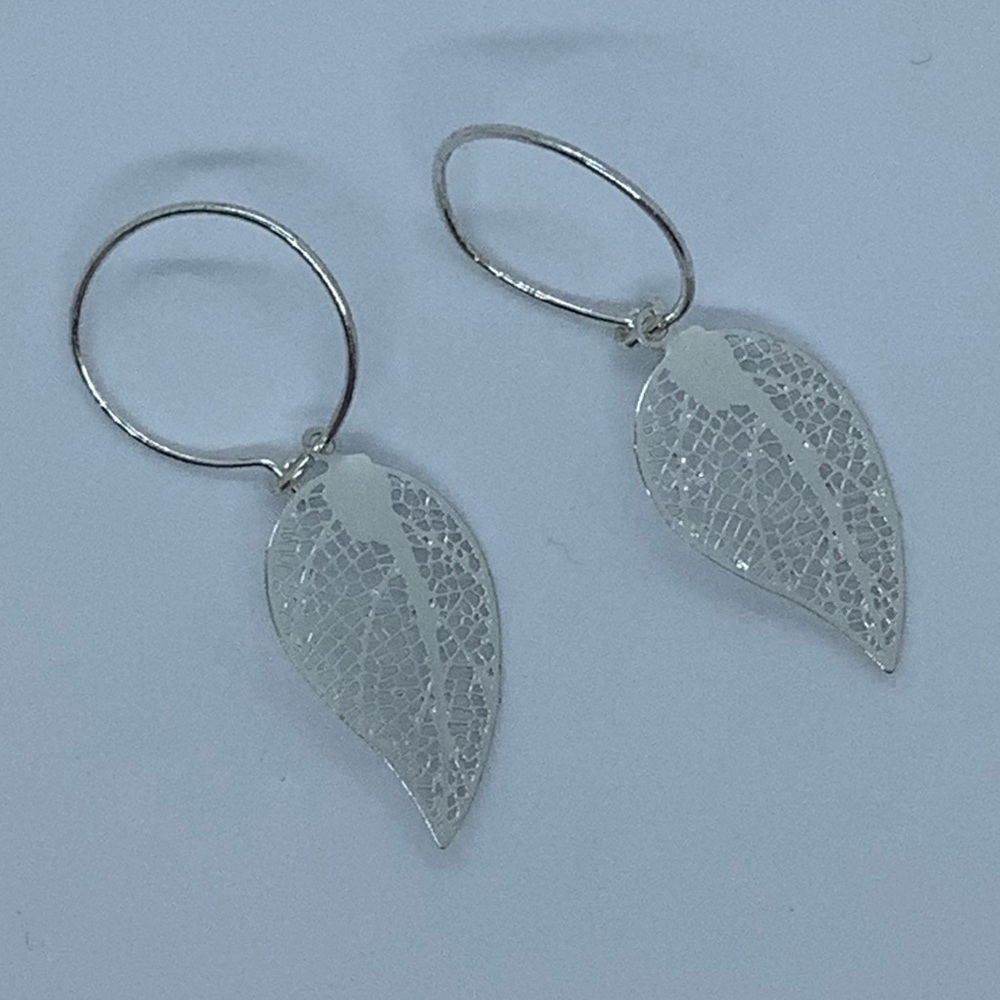 Silver Tone Leaf Earrings ( 3 for $15 )